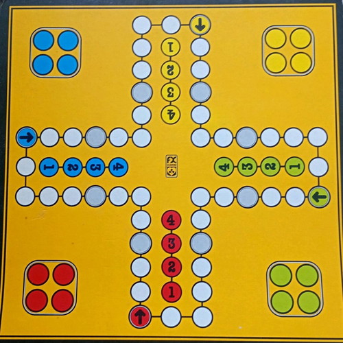 Vintage board for two board games used, double-sided, without pieces
