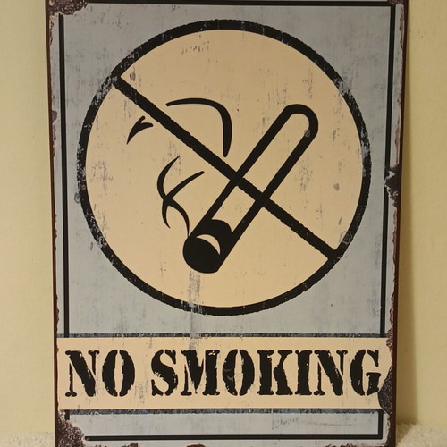 Metal No Smoking Sign new, decorative 26.5x35 cm