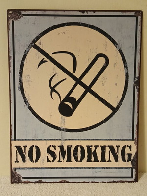 Metal No Smoking Sign new, decorative 26.5x35 cm