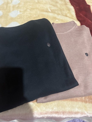 Men's blouses like new, black and beige, elastic turtleneck
