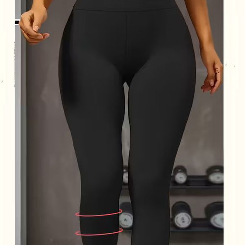 Women's black high-waist elastic compression leggings new