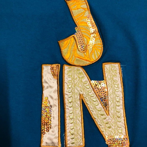 Just In blouse size M like new, blue and yellow