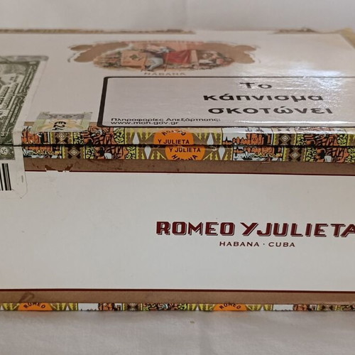 Romeo y Julieta cigar box used, genuine Cuban SOU FEB 21