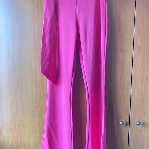 Flared pants, fuchsia, slim fit