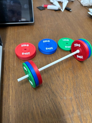 Mini gym καινούργιο με εκτυπωμένη μπάρα και βάρη