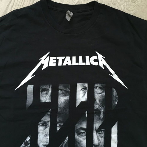 Metallica 2023 M72 North American Tour Concert Dates Band Faces T-shirt L like new, black