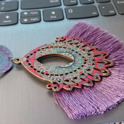 Earring single used ethnic purple