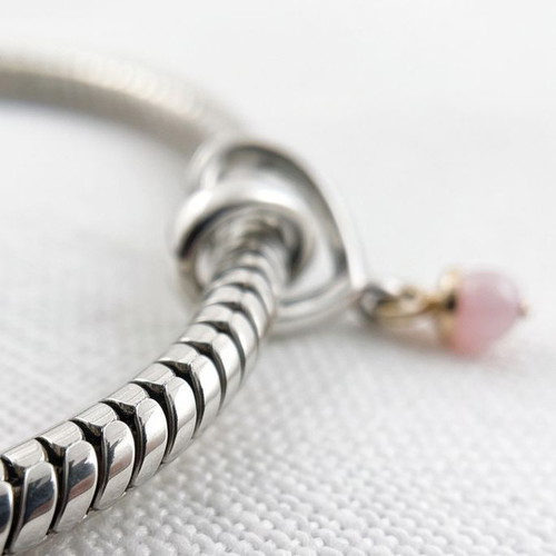 Pandora Mum Two-Tone Wrapped Heart Charm S925 new, pink and silver