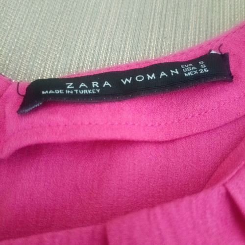 Zara elegant chic viscose blouse cap sleeves pink magenta, like new