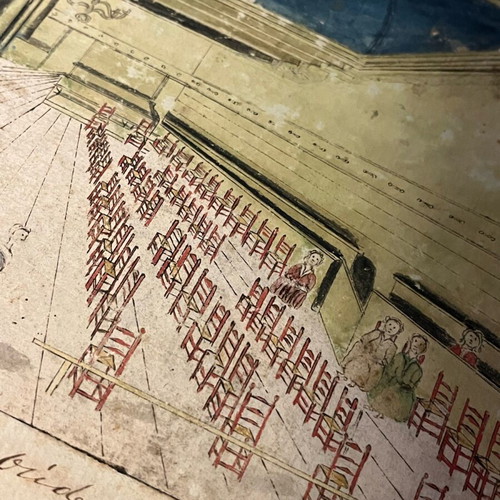 Old painting used, 18th century with detail and precision