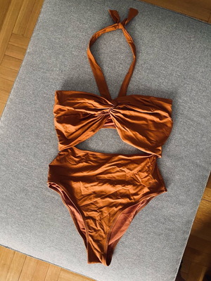 ZARA one-piece swimsuit with high tie.