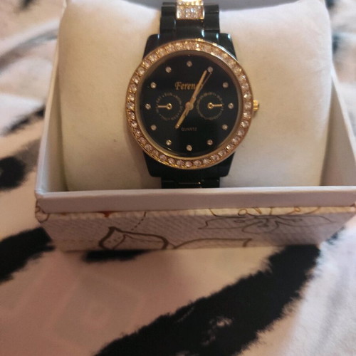 Ferendi women's watch like new, black and gold