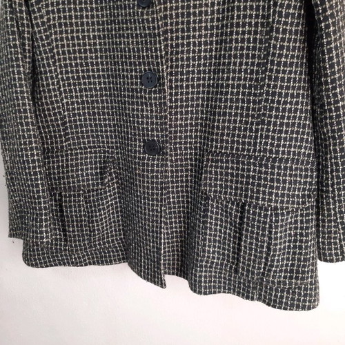 Women's coat used L with light green check and lining