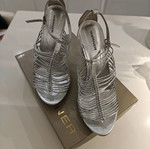 Werner silver evening sandals like new, size 40