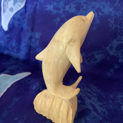 Wooden dolphin decorative set handmade, new, pack of two