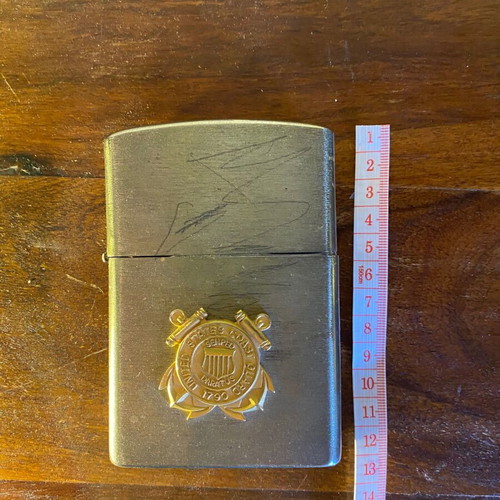 Vintage Oversized Table Lighter Reporter with United States Coast Guard Emblem used