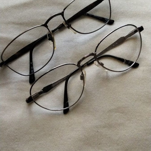 Vintage metal eyeglass frames like new, silver, men's and women's set