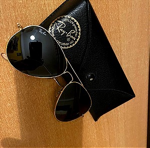 Ray Ban Aviator Γυαλιά Ηλίου με Χρυσό Μεταλλικό Σκελετό και Πράσινο Φακό