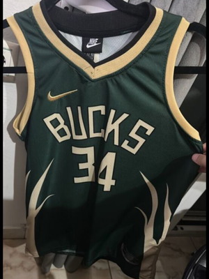 Nike Milwaukee Bucks μπασκετική φανέλα Giannis Antetokounmpo με αριθμό 34, μέγεθος 152