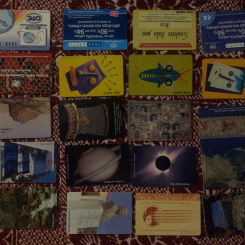 Phone cards used, pack of 20 pieces
