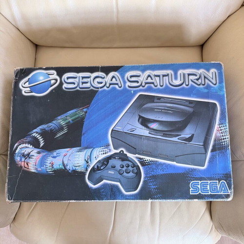 Sega Saturn MK1 used console with box, 2 controllers and games