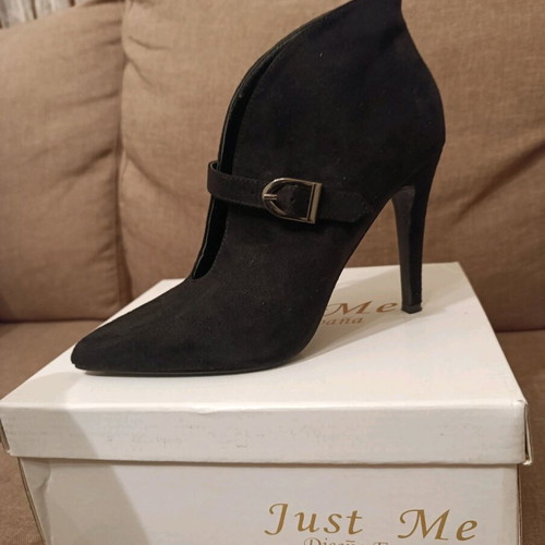 Open front ankle boots like new, size 37, black