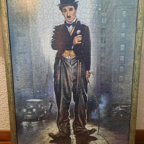 Charlie Chaplin framed puzzle 1000 pieces used, 53×73 cm