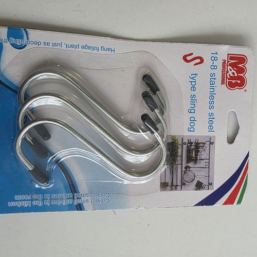 N&B stainless steel S-hooks with black caps