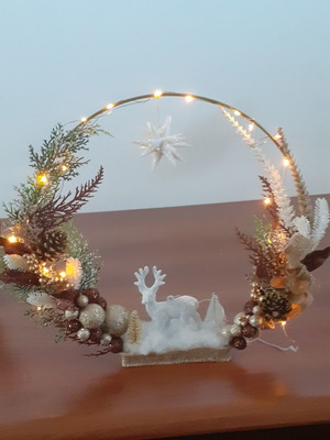 Christmas handmade wreath large new, diameter 37 cm