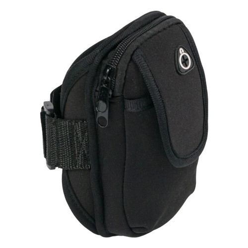 Sports armband phone case used, 2 compartments, zipper, black