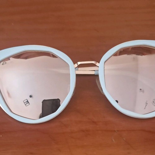 Funky Buddha sunglasses like new, white and pink-gold with mirror lens