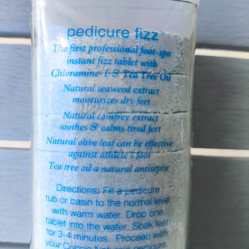 Cuccio 12 disinfectant effervescent pedicure tablets with chloramine and tea tree oil