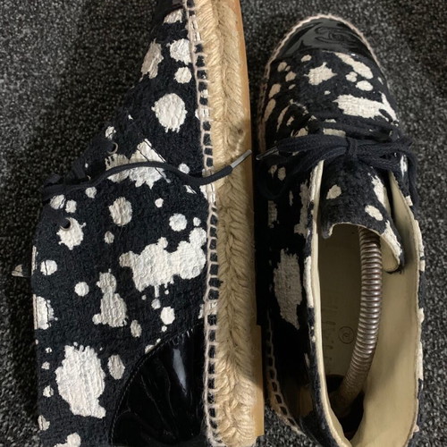 Chanel espadrilles used with tweed fabric and patent leather, size 41