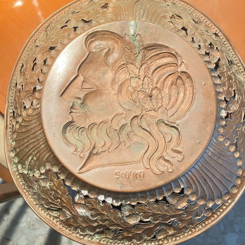 Copper wall plate vintage used with King Pyrrhus profile