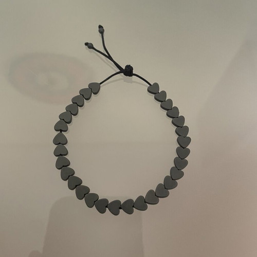 Bracelet with hearts, new, black