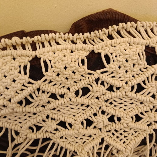 Large decorative macramé curtain 143 × 210 cm, boho ethnic style