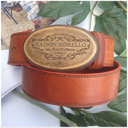 Frankie Morello leather belt like new, burnt orange and brown, size 85