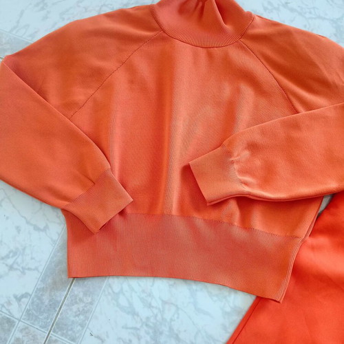 Zara women's tops and Shein orange pants set