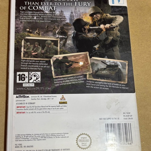 Call of Duty 3 Wii game