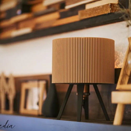 Mood Lamp table lamp with cylindrical shade and tripod base new