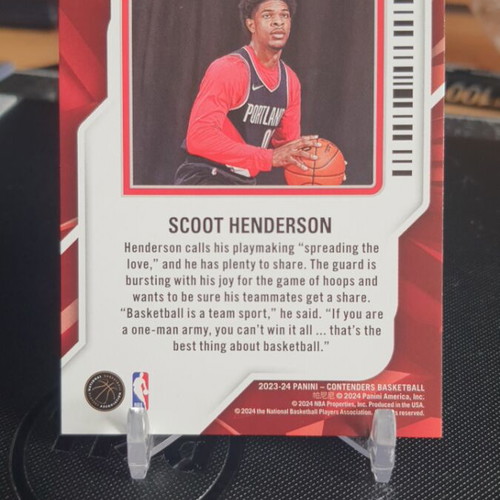 Panini NBA Contenders 2023-24 Rookie of the Year Scoot Henderson RC like new