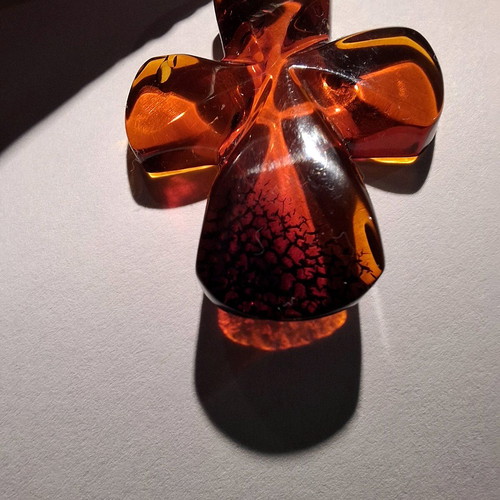 Hope Cross new with natural Baltic amber and gold-plated links