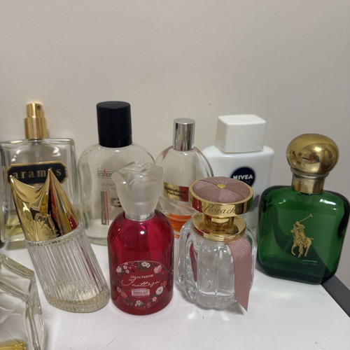 Christian LaCroix, Fendi, Van Cleef perfume bottles used, rare collectible set