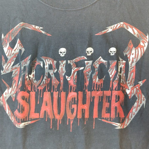 Sacrificial Slaughter band T-shirt XL, Fruit of the Loom heavy cotton, signed