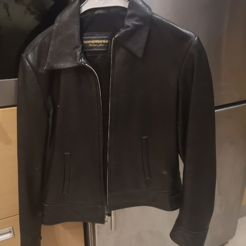 Leather jacket used, black, size S