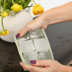 Estia silicone ice cube tray set of 3, 6 large green cubes