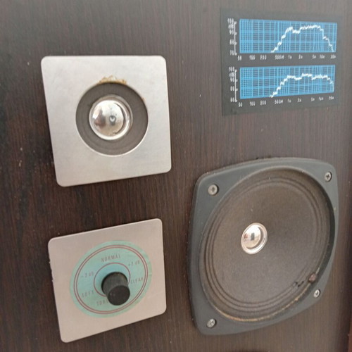 Vintage floor-standing speakers used, 80W, 8 ohms, 3-way with equalizer