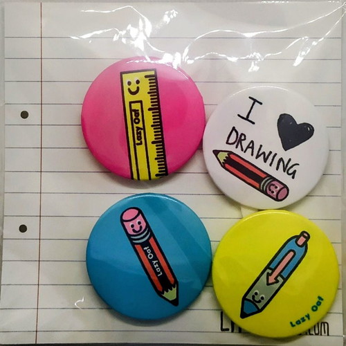 Lazy Oaf pins new, set of 4 designed for Tate London