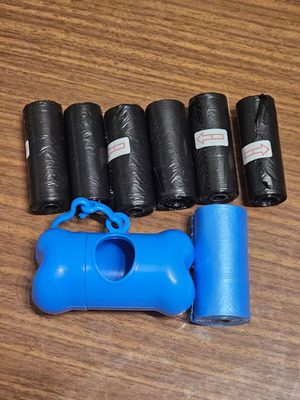 Dog Poop Bags with Leash Holder set of 6, new