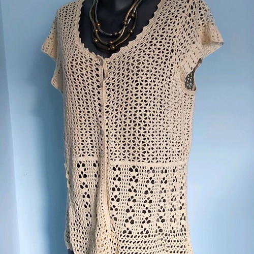 Jensen lace poncho tunic used like new, vintage cotton, XL-3XL